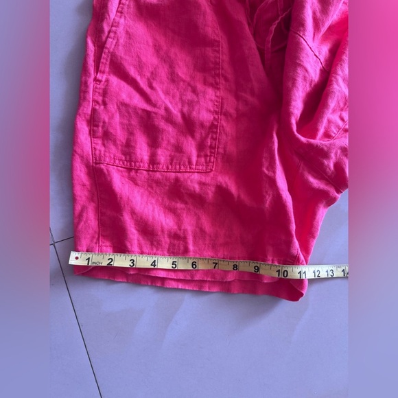 Lands and Hot Pink 2-Piece Shorts M 10-12 Set long sleeve shirt L(14-16) Linen - Picture 7 of 16